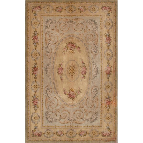 Pasargad Home 5 ft. 11 in. x 9 ft. Savonnerie Hand-Knotted Lambs Wool Area Rug 22864